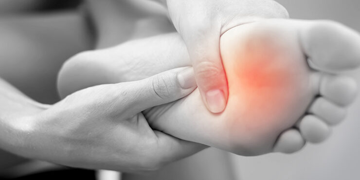 Woman Hand Holding Foot With Pain, Health Care And Medical Conce